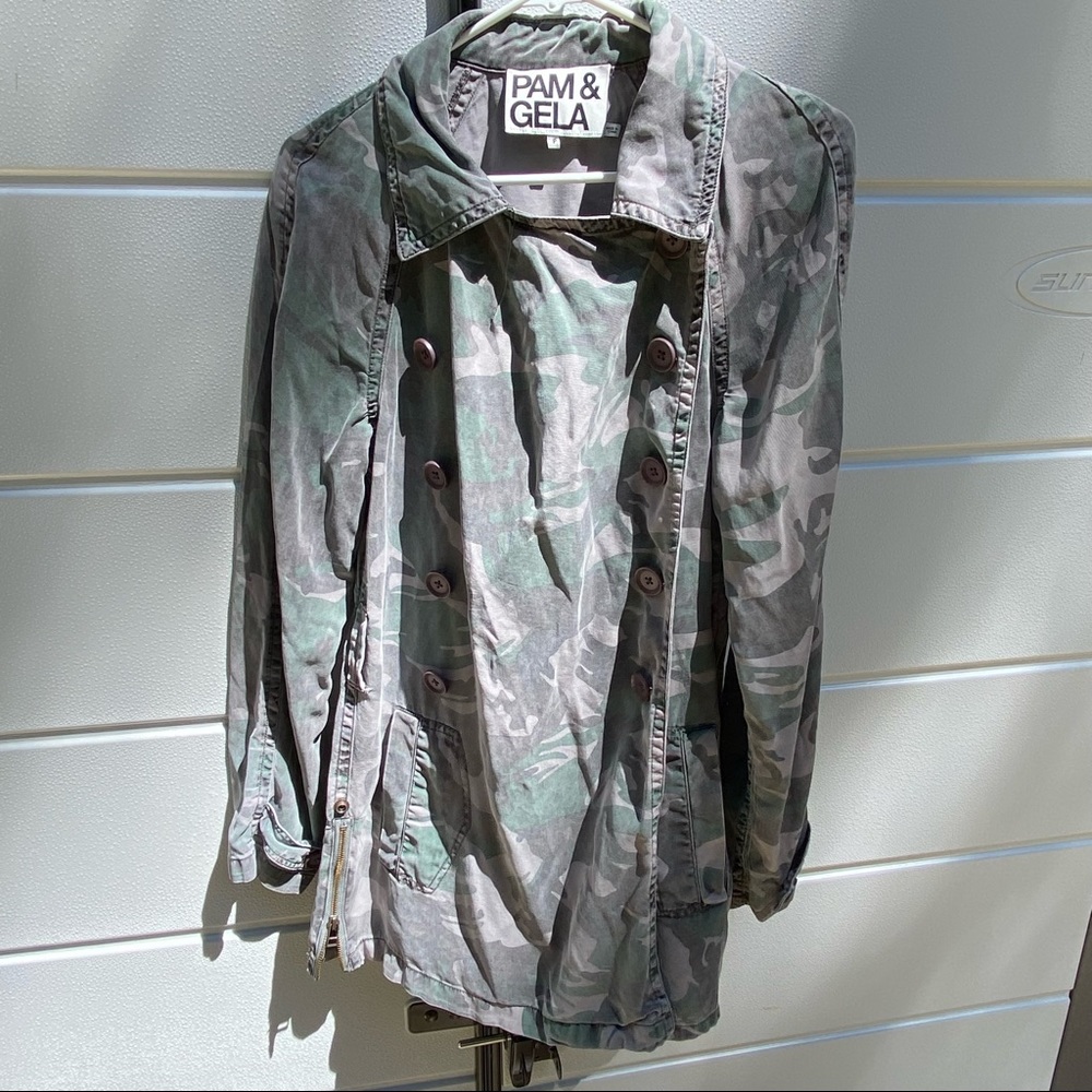 Pam & Gela Camo Trench Top